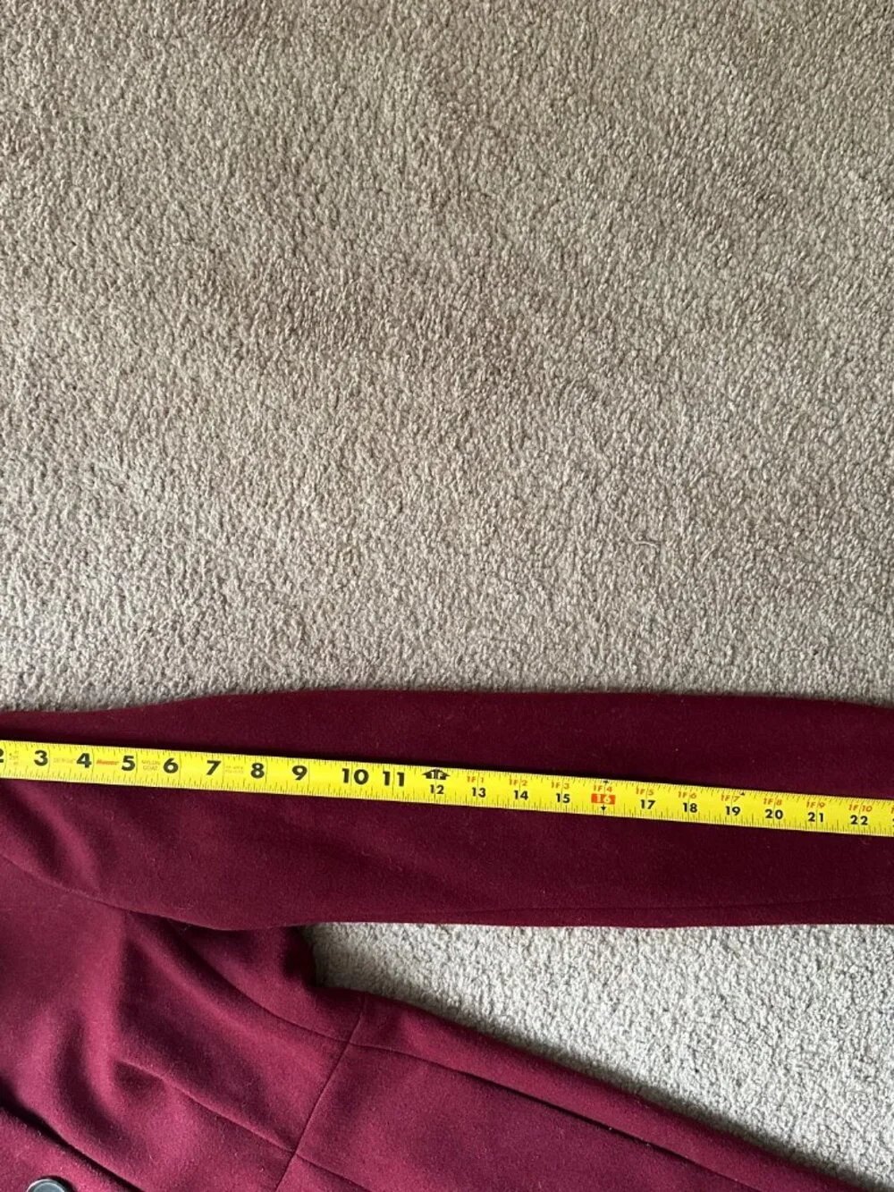 J Crew Coat Womens 6 Long Wool Blend Collared Button Close Red Pockets - Picture 11 of 14